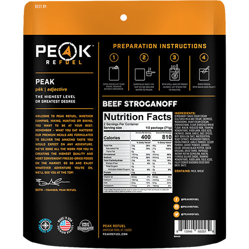 PEAK REFUEL - BEEF STROGANOFF - RTG Supply Co
