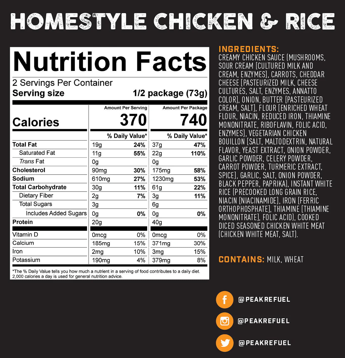 PEAK REFUEL - CHICKEN COCONUT CURRY - RTG Supply Co