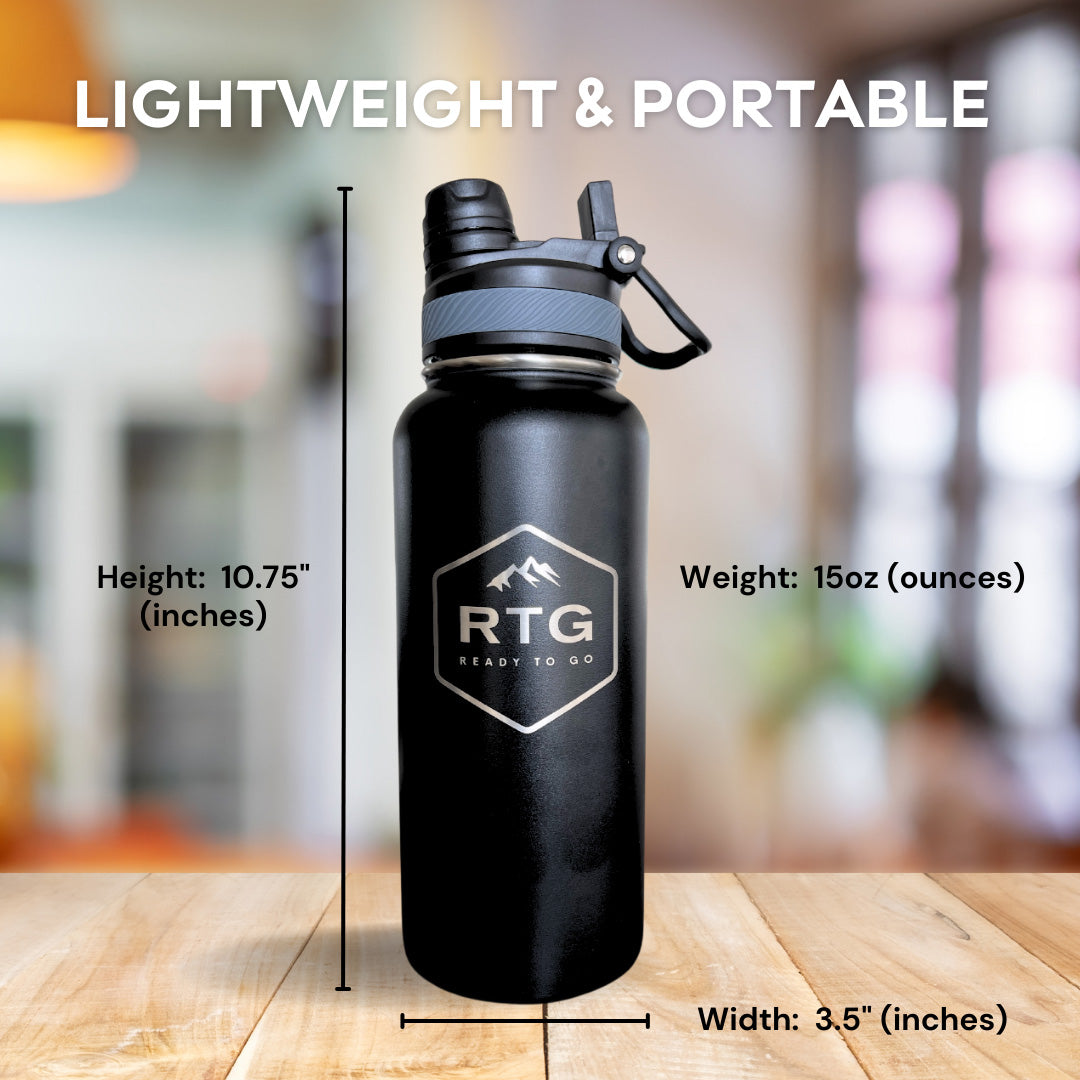 RTG 32oz Water Bottle Dimensions Pic