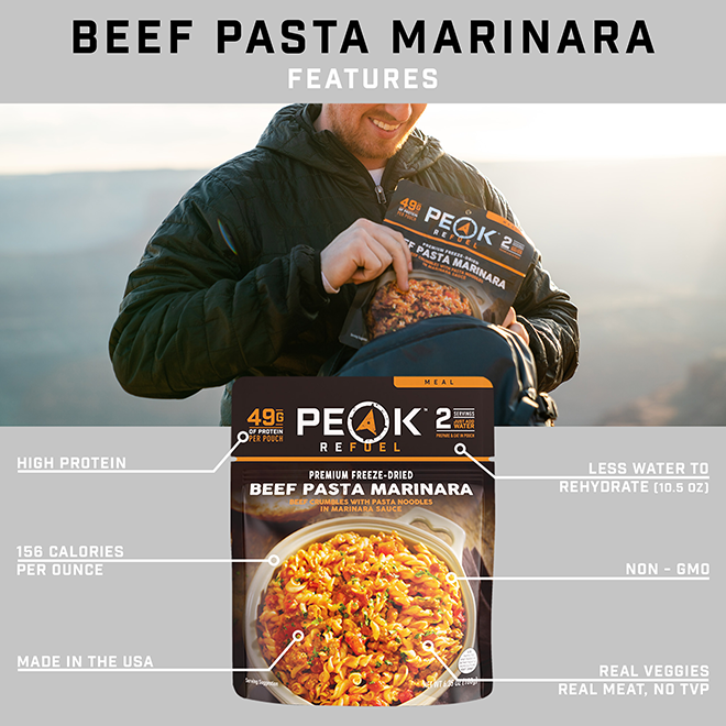 PEAK REFUEL - BEEF PASTA MARINARA - RTG Supply Co