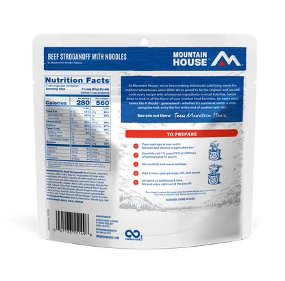 Mountain House - Beef Stroganoff with Noodles (2 Servings) - RTG Supply Co