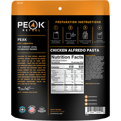 PEAK REFUEL - CHICKEN ALFREDO PASTA - RTG Supply Co