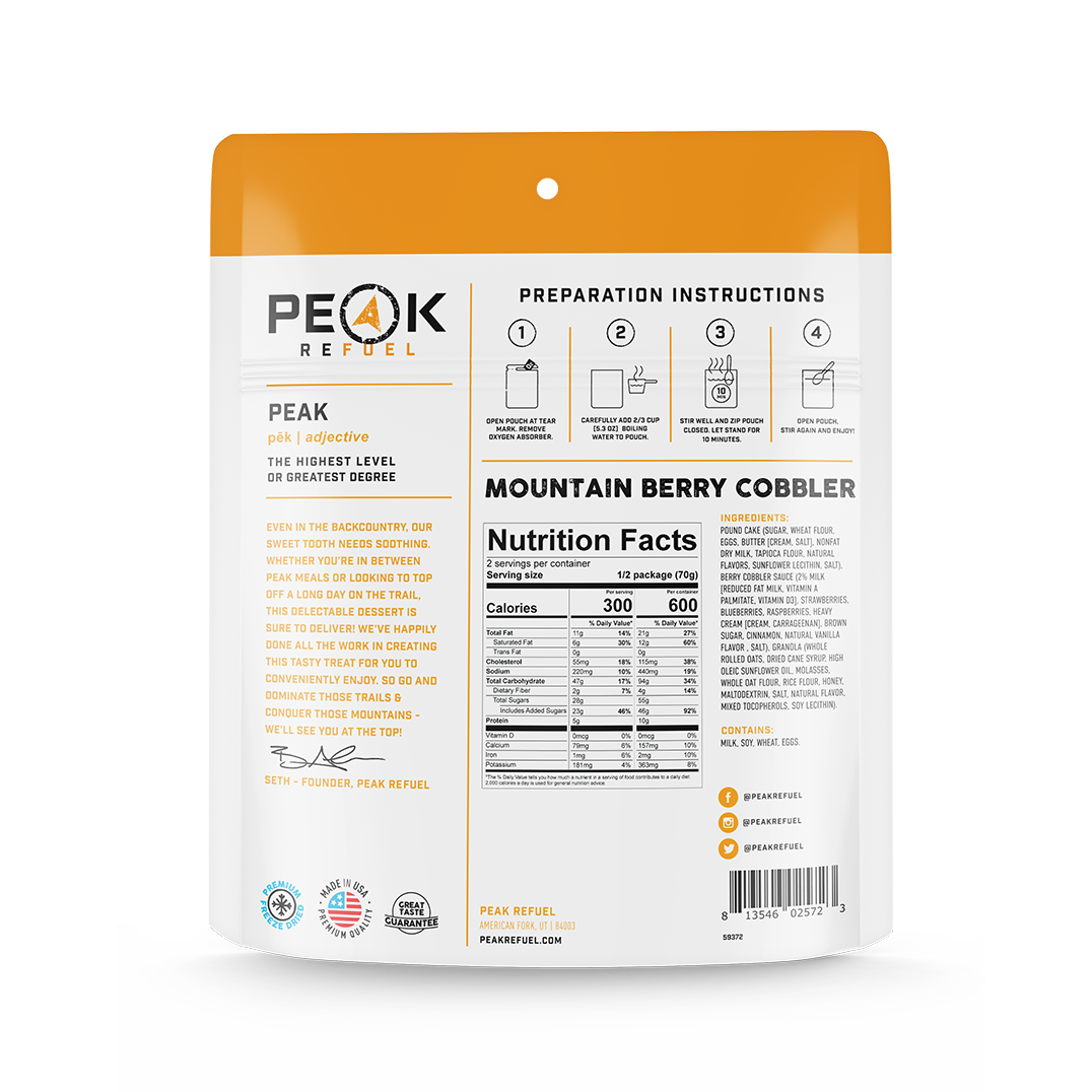 PEAK REFUEL - MOUNTAIN BERRY COBBLER - RTG Supply Co