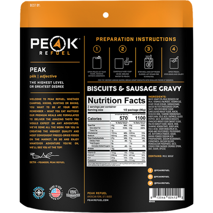 PEAK REFUEL - BISCUITS &  SAUSAGE GRAVY - RTG Supply Co