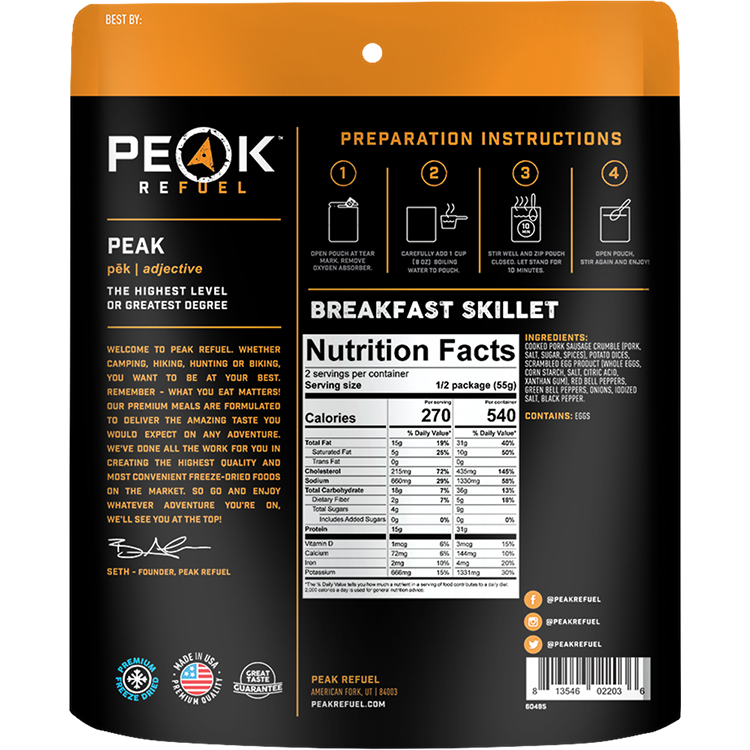 PEAK REFUEL - BREAKFAST SKILLET - RTG Supply Co