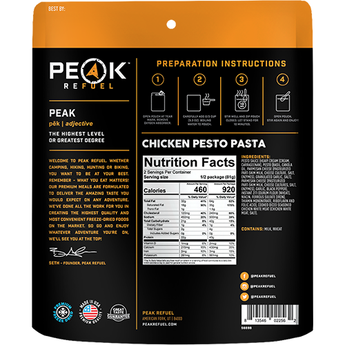 PEAK REFUEL - CHICKEN PESTO PASTA - RTG Supply Co