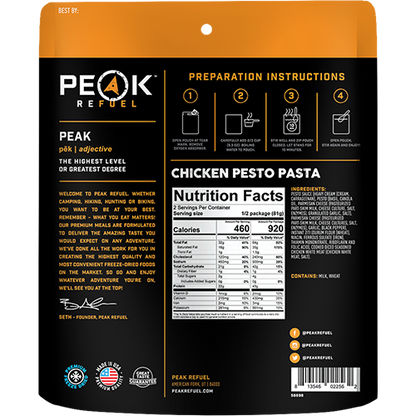 PEAK REFUEL - CHICKEN PESTO PASTA - RTG Supply Co