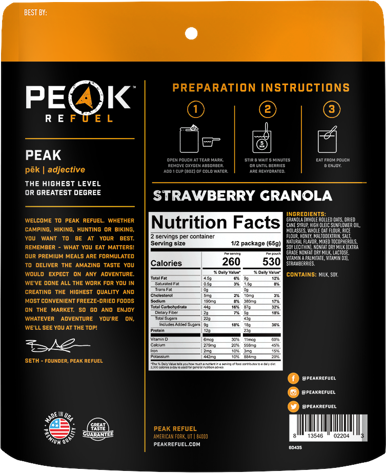 PEAK REFUEL - STRAWBERRY GRANOLA - RTG Supply Co